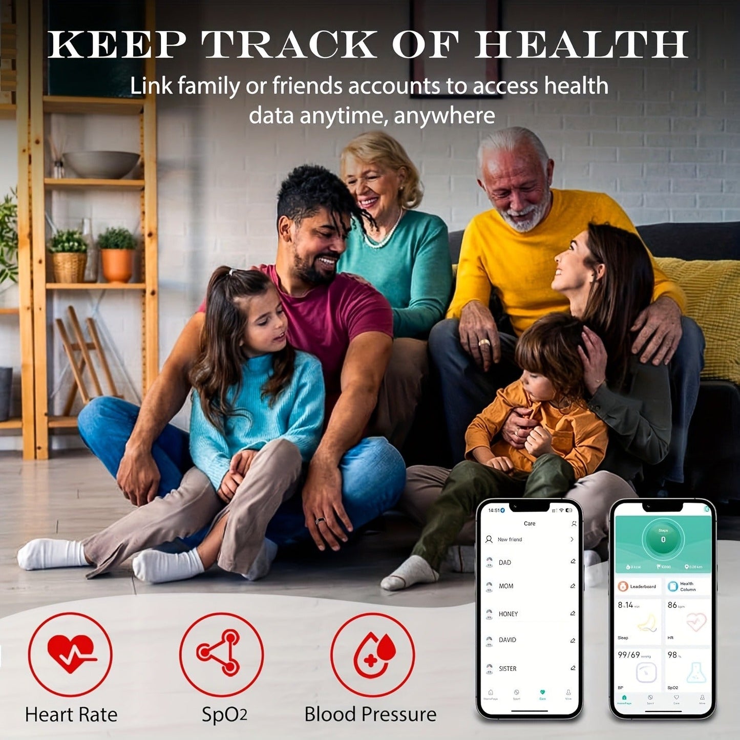 Smart Health Ring IP68 Fitness Tracker for Women Men