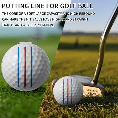 Golf Balls 6pcs Long Distance High Speed with 360-Degree Aiming Line Add 40+ Yards Distance Durable Performance Golf Ball Set for Men Women Beginners Advanced Players Practice Training