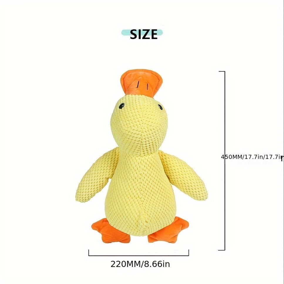Large Plush Duck Dog Toy with Squeaker - Bite-Resistant Soft Chew Toy for Puppies & Large Breed Dogs, Durable Teething Toy for Golden Retrievers Corgis Pomeranians & All Breeds
