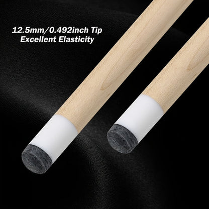 2-Piece Pool Cue 58 Inch – Grade A Canadian Maple, 12.5mm Low Deflection Shaft, Multi-Layer Leather Tip, Irish Linen Wrap – Professional Billiard Stick for Players
