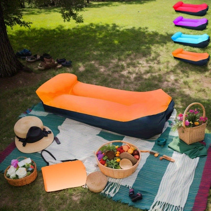 Portable Inflatable Sofa & Air Lounger Chair – Heavy Duty Single Outdoor Recliner, Quick Inflation & Deflation, Lightweight & Compact for Camping, Beach & Backyard – 3 Color Options