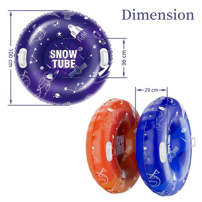 Inflatable Snow Tubes Set of 3 – Heavy-Duty PVC Sled Tubes 36 & 40 Inch with Anti-Slip Handles, Portable Winter Snow Sleds for Kids & Adults, Outdoor Family Fun, Christmas & Holiday Sledding