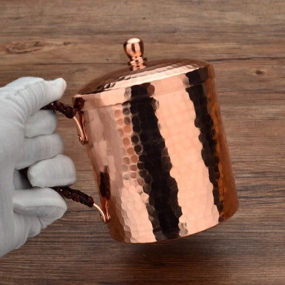 Moscow Mule Mug Hammered Copper 550ML – 100% Handcrafted Pure Solid Brass Cup with Rose Gold Finish | Heavy Gauge Traditional Cocktail Mug for Moscow Mule, Beer & Cold Drinks