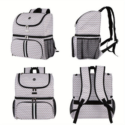 Pet Travel Backpack Double Layer Dog Cat Supplies Bag with 2 Collapsible Bowls 2 Food Baskets Portable Organizer for Outdoor Hiking Camping Road Trip