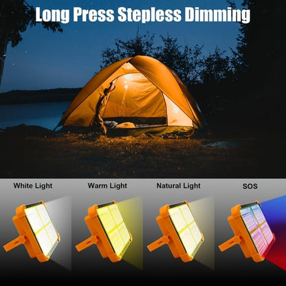 Solar LED Work Light with Magnetic Hook – 2000 Lumen Rechargeable Camping Light, Adjustable Brightness, Solar & USB-C Dual Charging, Waterproof Portable Hanging Lamp for Camping, Hiking, Garage & Emergency, 1/2/6/10 Pack