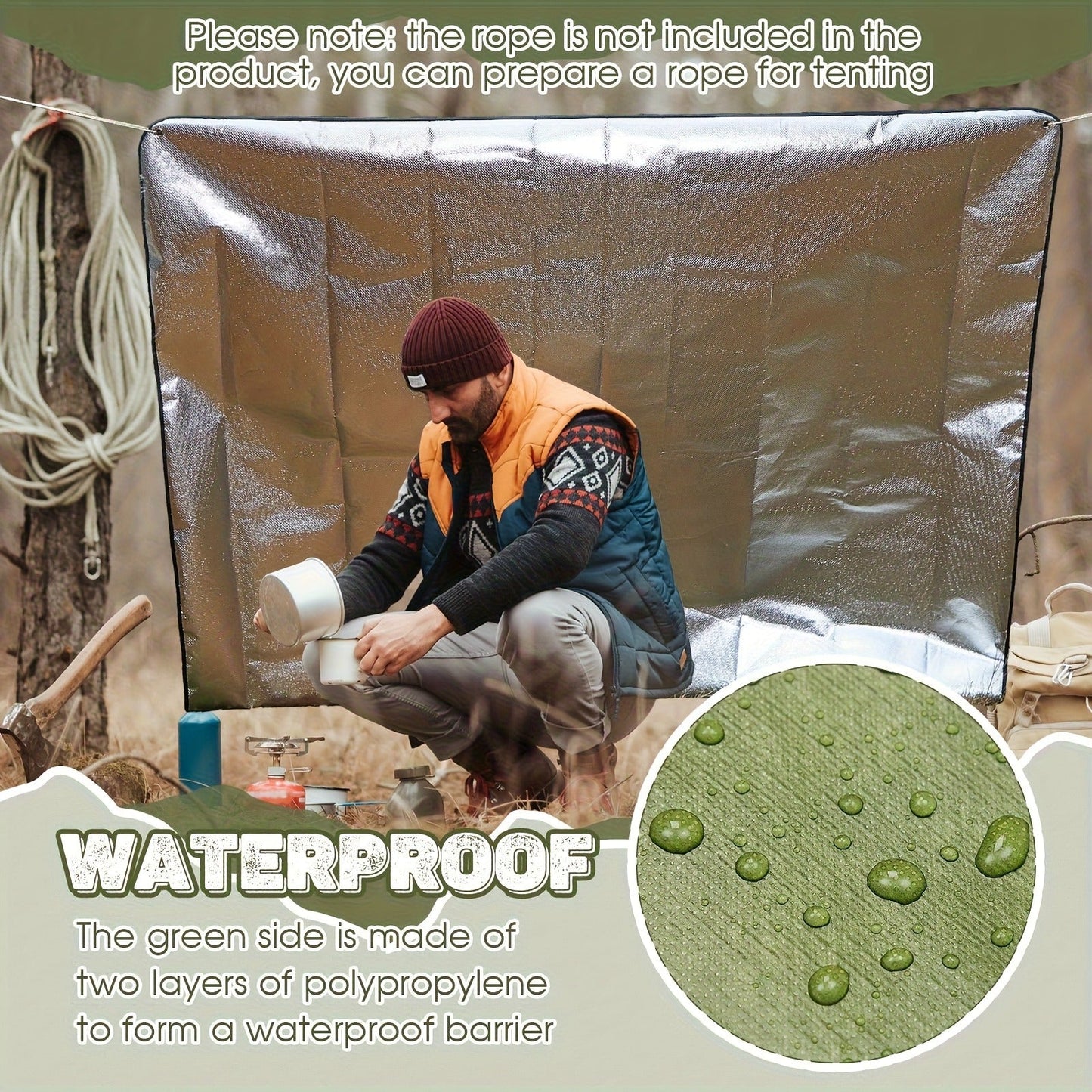 Heavy Duty Emergency Survival Blanket – Thermal Tarp 2-Pack