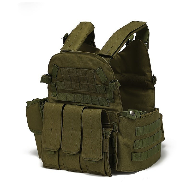 Tactical MOLLE Vest 6094 Adjustable Combat Chest Rig with Multi-Pocket System for Outdoor Hunting Training Airsoft CS Wargame Hiking Camping