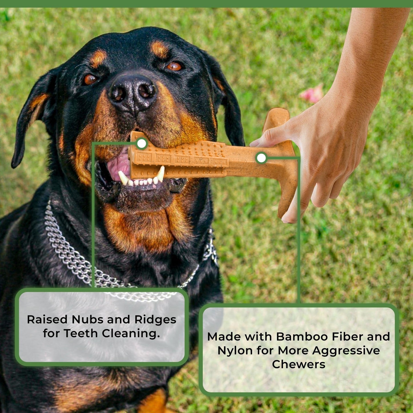 Dog Dental Chew Toy T-Shape with Textured Ridges & Ergonomic Grip – Non-Splintering Durable Chew Toy for Aggressive Chewers, Teething Puppies & Adult Dogs, Promotes Oral Health & Clean Teeth