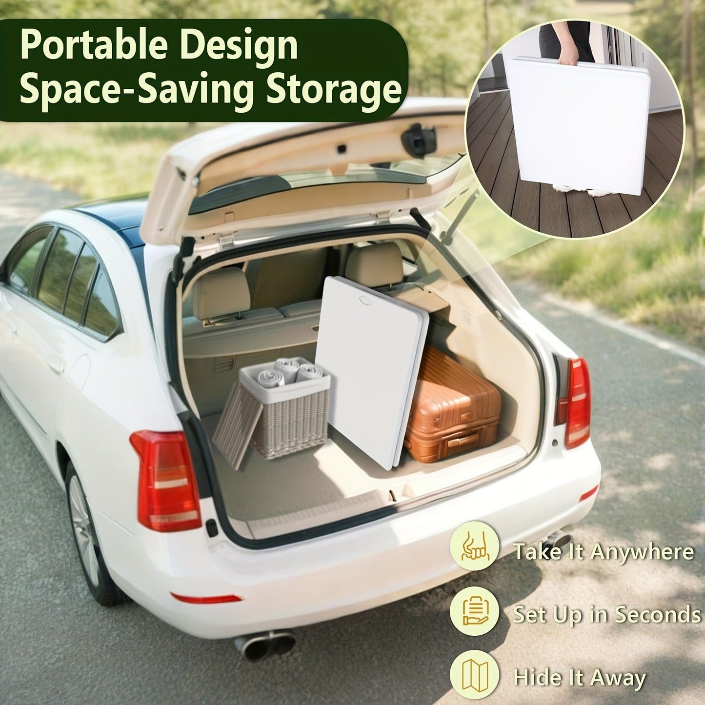 Foldable Outdoor Dining and Utility Table 4ft 6ft Multi-Purpose Folding Desk for Camping Backyard Weddings Living Room Card Games Study Home Office