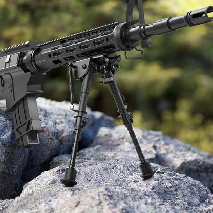 Aluminum Alloy Tactical Rifle Bipod – Adjustable 6-9 Inch Spring Return Legs, M-LOK Compatible, Collapsible Shooting Support for Hunting & Range