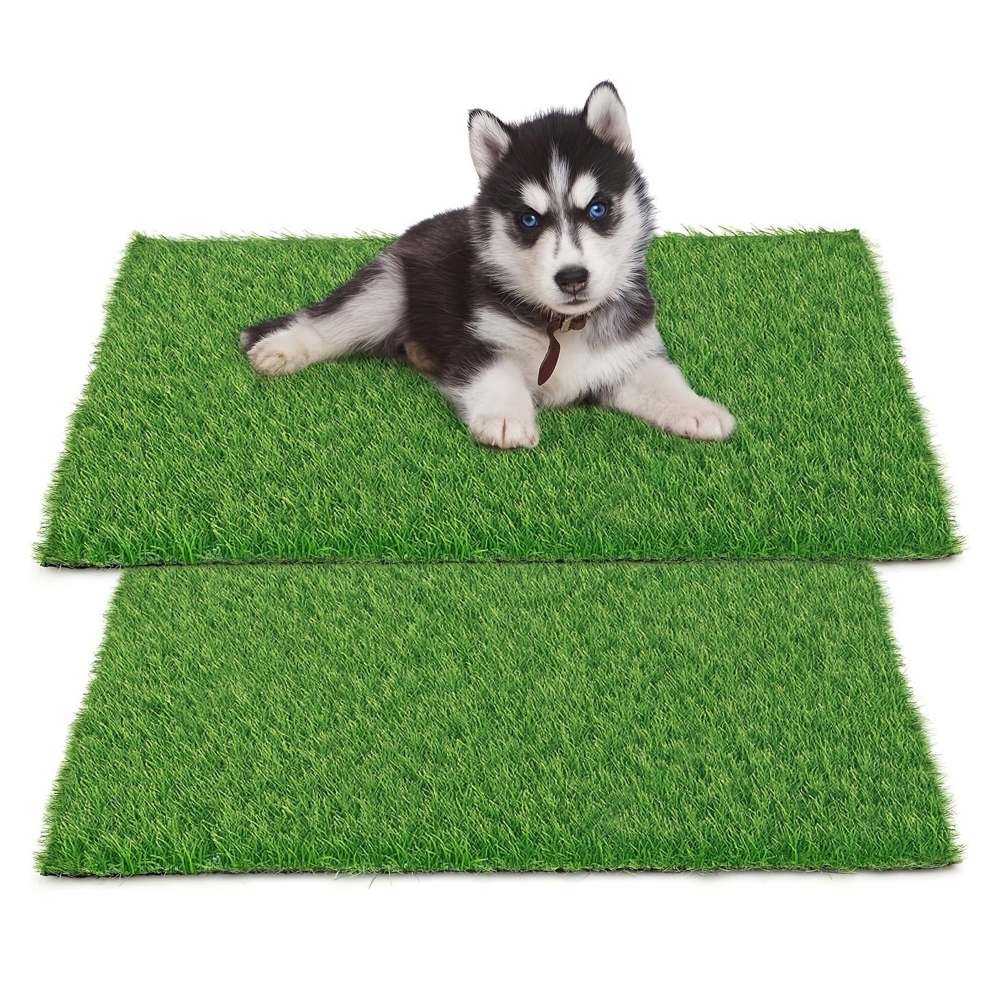 Dog Potty Training Grass Mat - 2 Pack Washable Artificial Turf Pad with Odor Control & Drainage, Reusable Indoor Outdoor Pet Pee Mat for Puppies & Adult Dogs