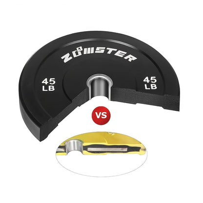 Rubber Bumper Weight Plates Olympic 2-Inch Steel Insert for Strength Training, Weightlifting & Home Gym – 35LB/55LB Pair