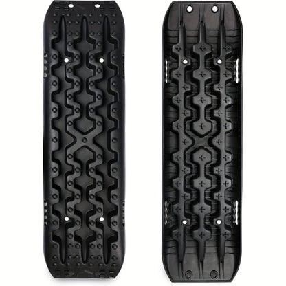 Off-Road Traction Boards Recovery Tracks 2-Pack – 10-Ton Capacity, 40”×11.8” PP Traction Mats for Sand, Mud & Snow, 4x4 Vehicle Recovery Boards with Carry Bag & Leash, Orange/Red/Black