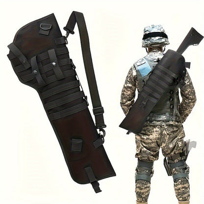 Tactical Gun Holster Sling Scabbard Bag, Water-Resistant Polyester Rifle Pistol Case with Ambidextrous Design and Adjustable Shoulder Strap for Outdoor Hunting Shooting Range
