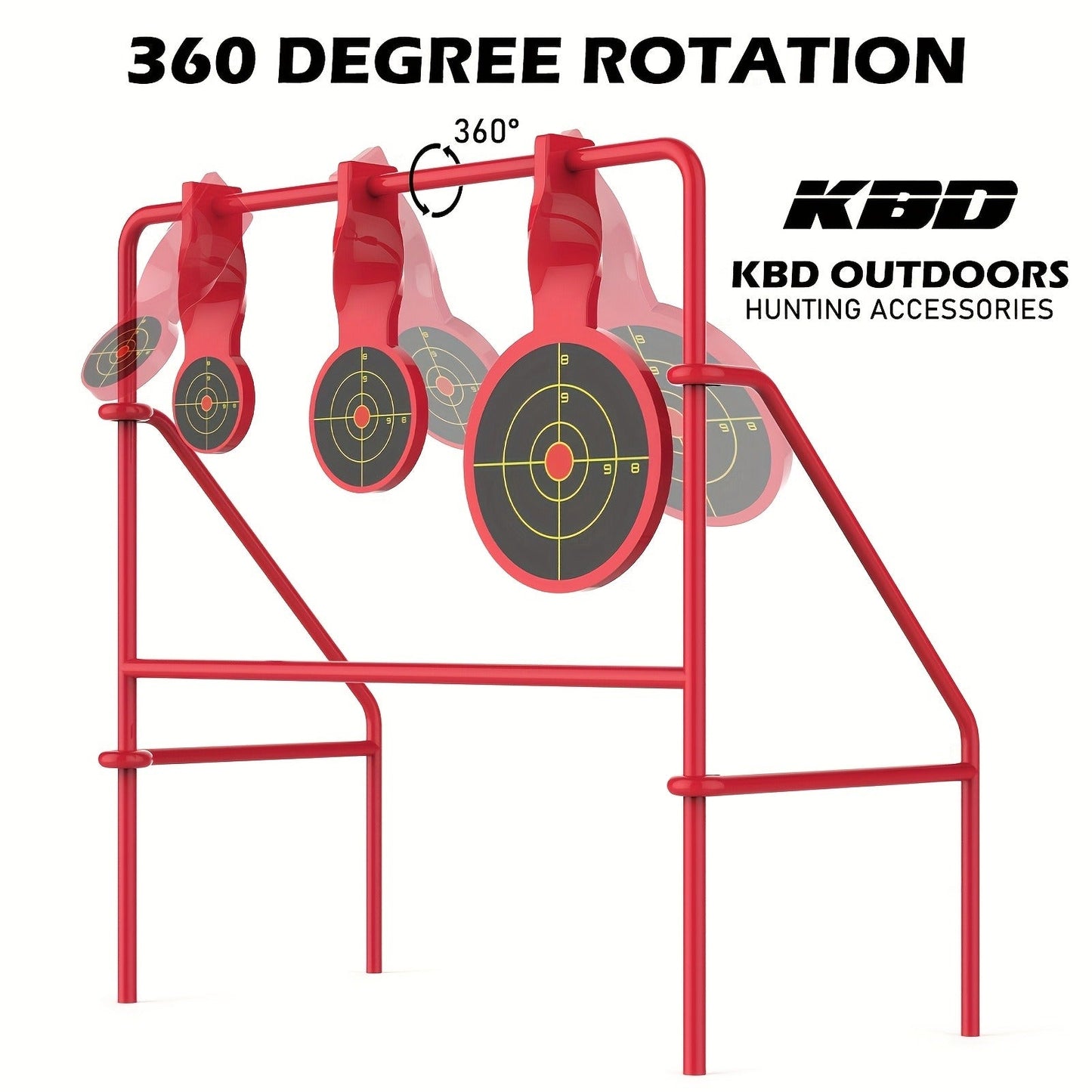 Triple Spinner Shooting Target – .22LR Rimfire Steel, 3 Floating Targets + 15 Bullseye Paper Targets, Foldable & Easy Setup
