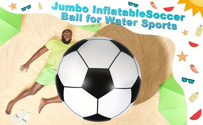 Giant Inflatable Soccer Ball for Indoor & Outdoor Use – Large Beach Ball for Pool Parties, Backyard Games, Playground Kickabout & Events – Fun Summer Sports Ball for Kids & Adults