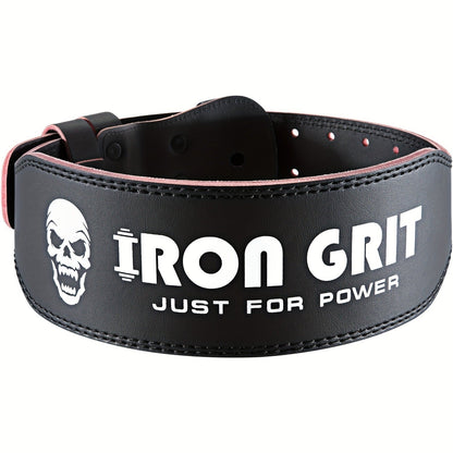 Weightlifting Belt Cowhide Leather Lumbar Support for Powerlifting, Squats & Deadlifts – Men's Weight Training Protective Gear M & L