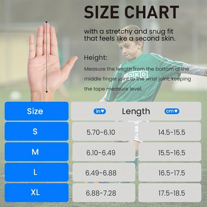 Sticky Grip Youth Football Receiver Gloves | Non-Slip Palm, Breathable Design for Boys & Girls – Hook-and-Loop Fit for Practice, Games & Youth Football Development (S/M/L)