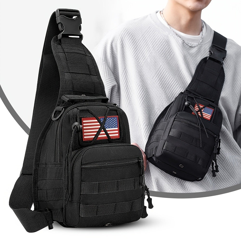 Tactical Sling Backpack Lightweight Military Shoulder Bag – Cycling, Sports, Travel & Daily Use, Zipper Closure, Available in Green, Black, Khaki, Desert, Grey & Jungle Camo