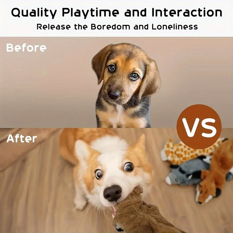 Squeaky Dog Chew Toys Set - Durable Interactive Rubber Chew Toys for Small Medium Large Dogs, Puppy Teething & Teeth Cleaning Toy Pack, Boredom Relief Pet Companion Gift