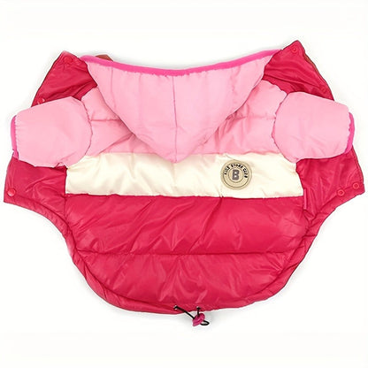 Dog Winter Coat Puffer Jacket Windproof Warm Padded Snow Vest for Small Breeds, Lightweight Outdoor Dog Clothes for Chihuahua Poodle Yorkshire Terrier, Sizes L XL XXL, Orange Blue Pink