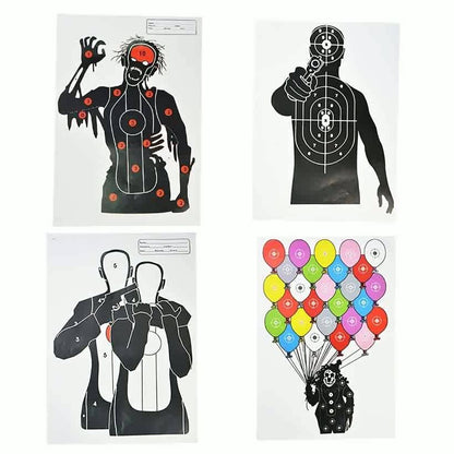 Shooting Target Paper 10 Pack 45x32cm Large Glossy, Archery Targets for Shooting Practice Accuracy Training, Skeleton Balloon Human Silhouette Target Sheets for Gun Bow Slingshot Range Outdoor Use