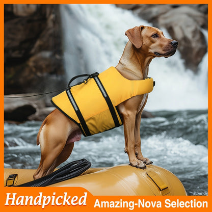 Dog Life Jacket Ripstop Swim Vest with Handle – Buoyancy Flotation Dog Life Vest for Swimming, Boating & Water Safety, Sizes XS to XL, 6 Bright Colors for Small Medium Large Dogs