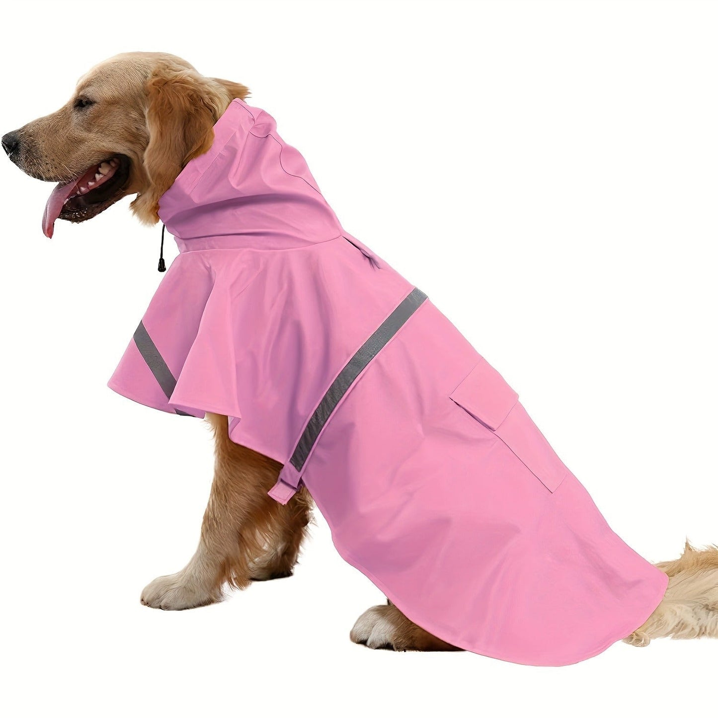 Dog Raincoat Reflective Hooded Waterproof Pet Rain Cape for All Breeds, Lightweight Poncho with Reflective Strips for Safety on Rainy Days, Sizes M XL XXL 3XL, Yellow Dog Rain Jacket