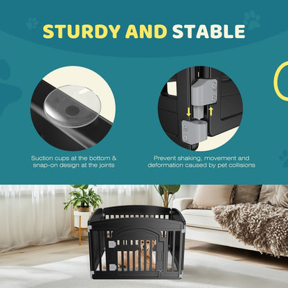 Foldable Dog Playpen & Indoor Outdoor Pet Fence – Portable, Easy to Clean, 4-Panel & 6-Panel, White & Black