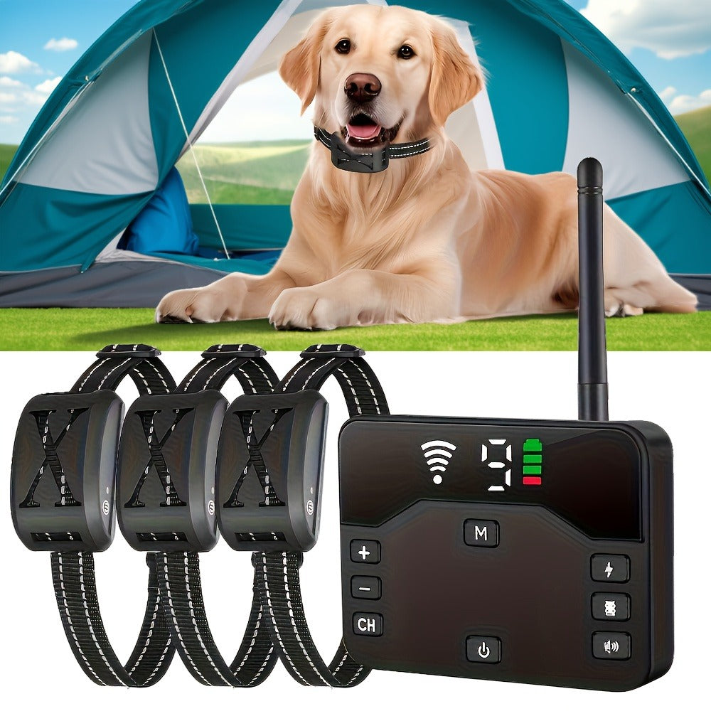 Wireless Dog Fence System with Remote Training Collar - 2.4GHz 800ft Range, 9-Level Adjustable, Containment System for Small Medium Large Dogs, 1/2/3 Dogs