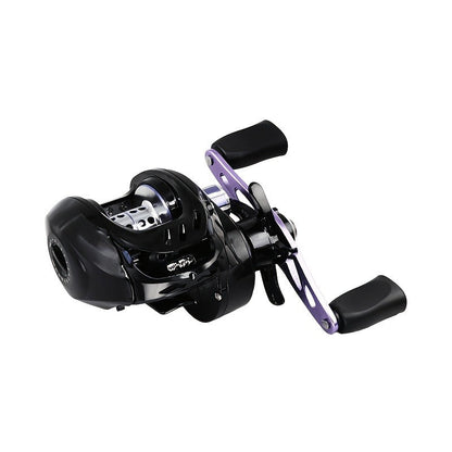 Baitcasting Reel 7.2:1 High-Speed Gear Ratio, 5+1 Ball Bearings 17.64LB Max Drag, Lightweight Freshwater Saltwater Bass Fishing Reel, Left & Right Hand Retrieve, Black Purple