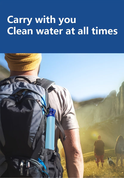Portable Water Filter Straw for Outdoor Survival – Lightweight ABS Filtration Bottle for Hiking, Camping, Trekking & Emergency Use, Filters Springs, Streams, Lakes & Tap Water – 2 or 4 Pack
