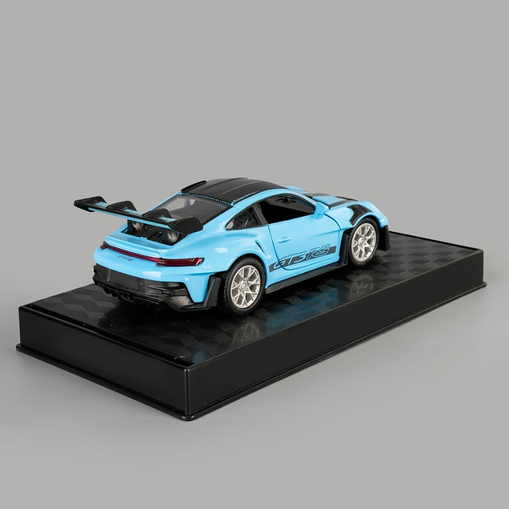 Porsche 911 Die-Cast Collectible Model for Adults – High-Detail Zinc Alloy Display Car for Home Decor Exhibitions – Birthday Christmas Gift for Car Lovers Blue White Grey Green