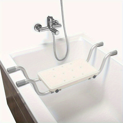 Bath Seat Adjustable Aluminum Shower Chair – Suspended Bathtub Stool with Anti-Slip Handles, 300 lbs Capacity | Lightweight Retractable Bath Board for Elderly, Disabled & Injured, 3 Length Settings