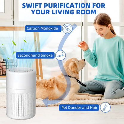 USB Negative Ion Air Purifier with Blue Light & Aromatherapy Box – Removes Dust, Smoke, Formaldehyde, VOCs & PM2.5, Type-C Powered Desktop Air Cleaner for Bedroom, Office & Bathroom, 50 m³/h Airflow