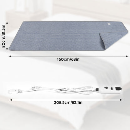 Extra Large Electric Heating Pad 63"x31.5" with Remote Control - 9 Adjustable Heat Levels, 4 Timer Settings, Quick Heating, Machine Washable, for Bed Massage Table Camping Sleeping Bag, Gray & Brown