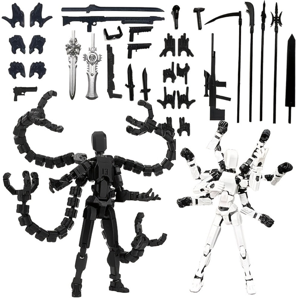 3D Printed Action Figure Set 2pcs T13 – 5.5 Inch Assembled Collectible Desktop Ornament Toy Figures for Game Enthusiasts, Shelf Decor & Gift, Multiple Color Options