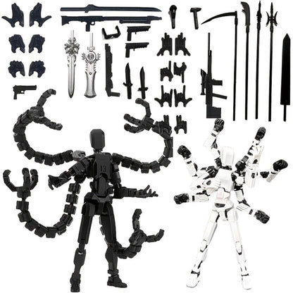 3D Printed Action Figure Set 2pcs T13 – 5.5 Inch Assembled Collectible Desktop Ornament Toy Figures for Game Enthusiasts, Shelf Decor & Gift, Multiple Color Options