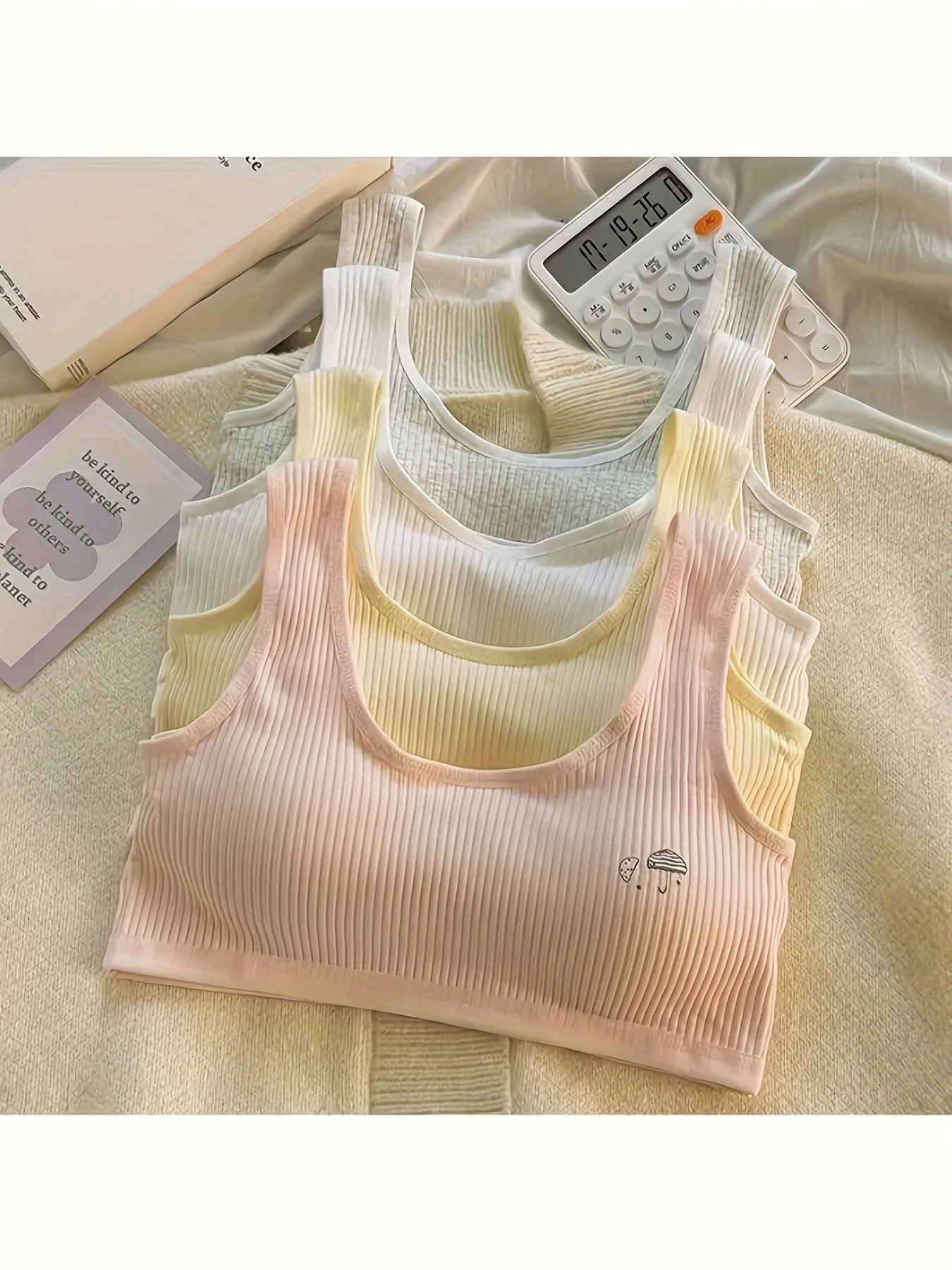 4-Pack Girls' Training Bra and Panty Set - Breathable Everyday Comfort 23301