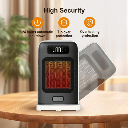Ceramic Space Heater 1500W Fast Heating - 4 Modes, Adjustable Thermostat, Overheat & 70° Tip-Over Protection, Portable Electric Heater Fan for Office, Desk, Room & Indoor Use, White