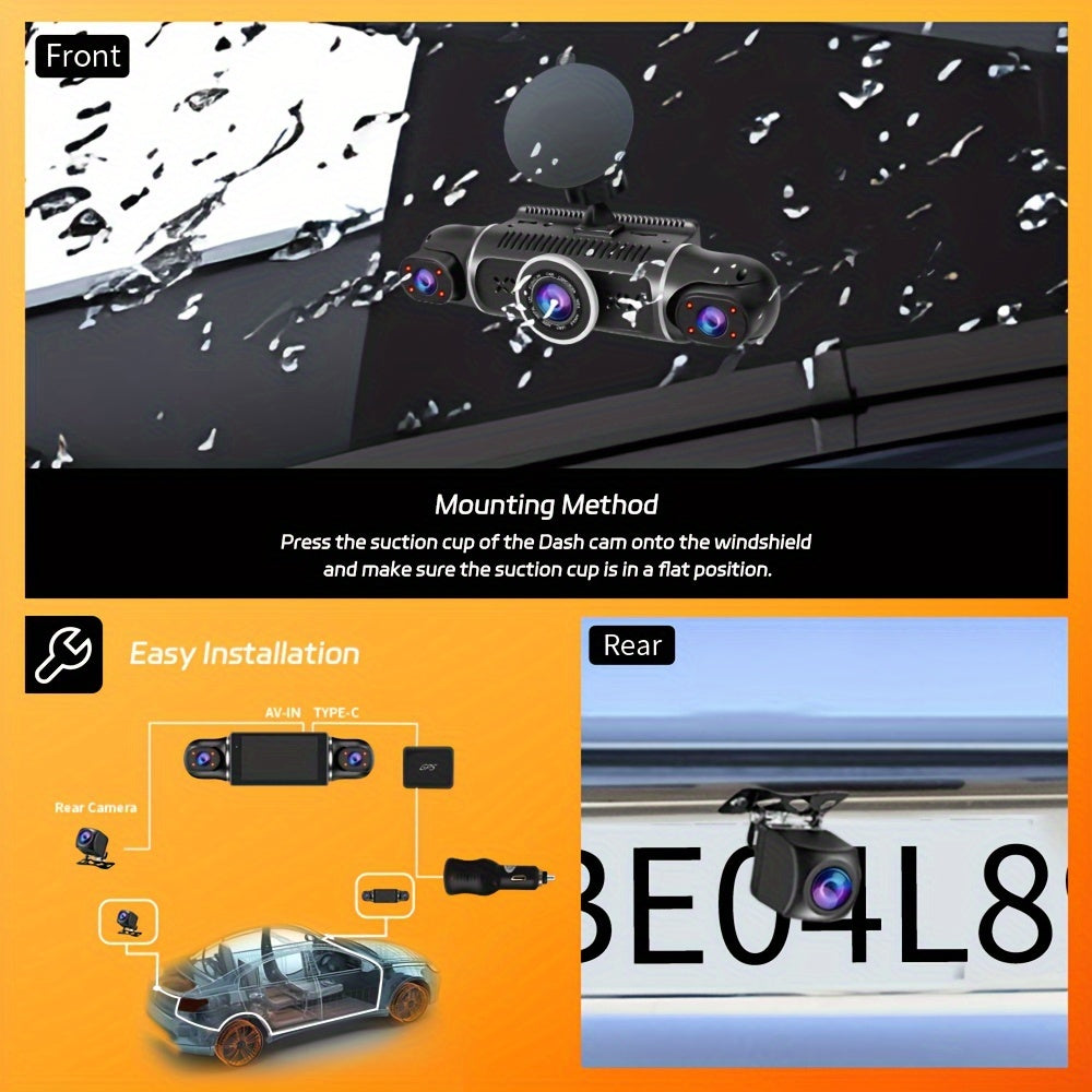 Dash Cam Car Black Box Dashcams for Cars Free 64GB SD Card with WIFI GPS Night Vision G-Sensor Loop Recording Ultra Wide Angle Front, Back, Left, Right 3.0 Inch IPS Screen No Card/ with 32GB Card/ with 64GB Card Dash Camera