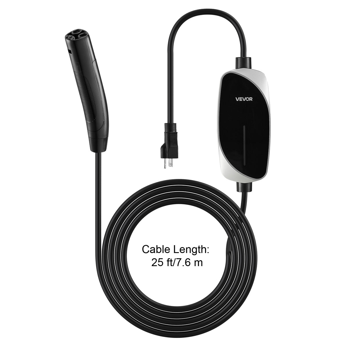 VEVOR Level 1/2 Tesla Charger 16A Portable EV Charger 25 ft Cable 120V-240V NEMA 6-20P