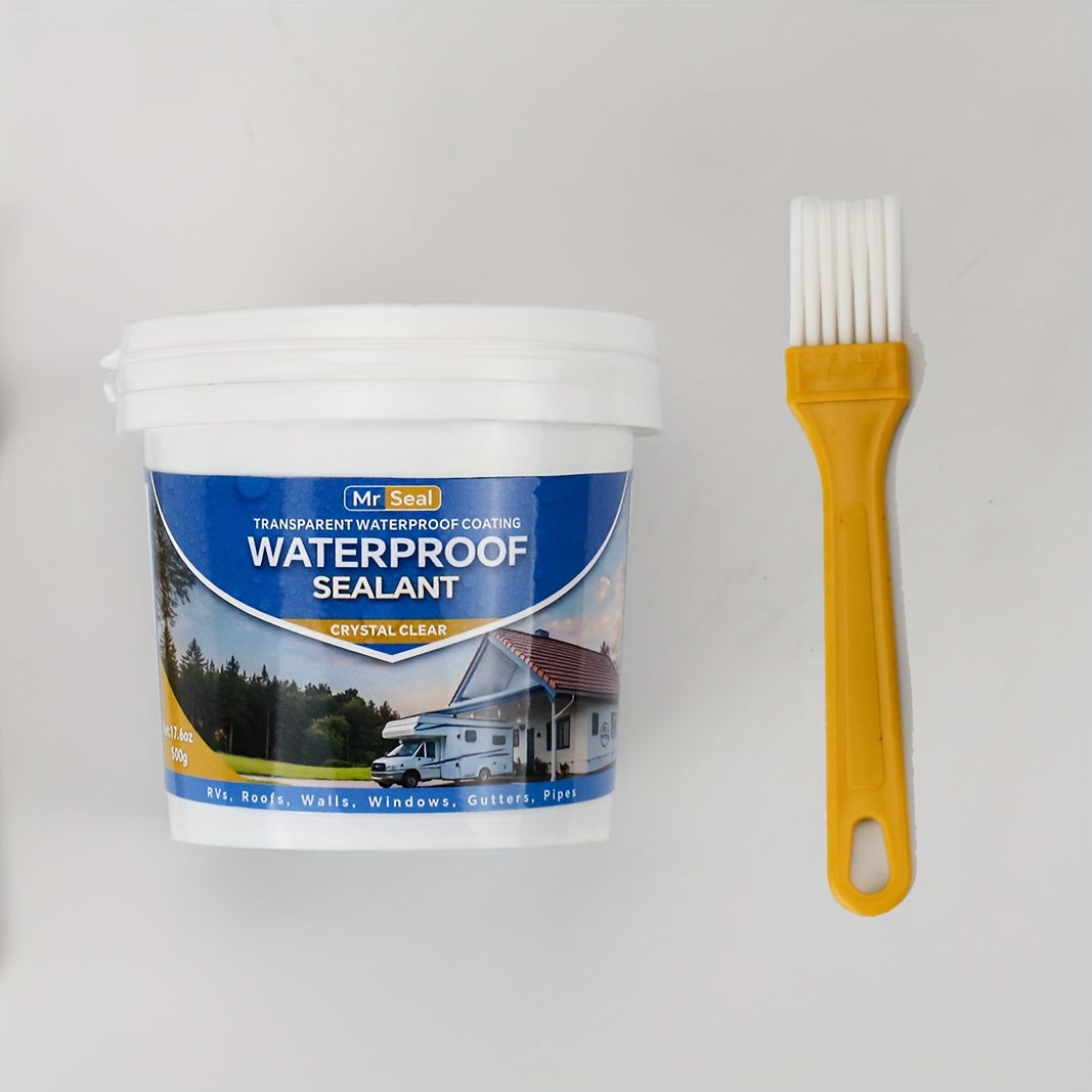 [Waterproof RV Sealant] Transparent Waterproof Sealant for RV, Transparent Waterproof, Leak Repair Glue for RV, Roof, Heavy Duty Sealant for Pipes, Clear Crack Filler, Water-base Glue, DIY Gutter Repair Kit, Multi-surface Adhesive, Emergency Leak Fix, Fas
