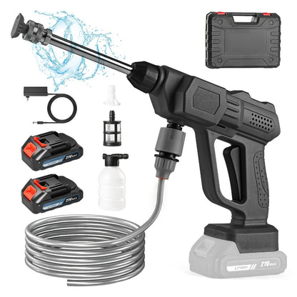 Portable High-Pressure Car Wash Machine – 500PSI Cordless Pressure Washer with 6-in-1 Nozzle & 5M Hose