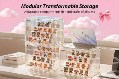 4-Tier Acrylic Figure Display Case with Magnetic Design – Clear Collector Showcase Box for Action Figures Dolls Funko Pop Anime Desktop Organizer