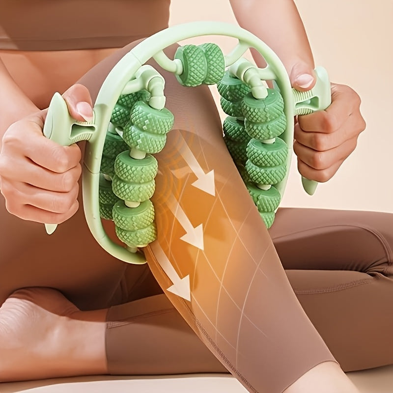 Roller Massage Ring – 26-Roller Deep Tissue Leg Massager for Calves, Thighs, Arms & Back | Detachable Handle, 2 Intensity Levels, Muscle Recovery Tool for Home Gym, Yoga & Pilates | Gift for Women & Men