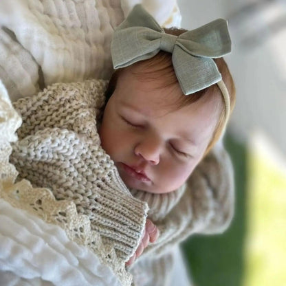 3D Skin Cloth Body Reborn Baby Doll 20 Inch Visible Veins Hand-Rooted Hair Sleeping Newborn Soft Vinyl Limbs ASTM Certified – Lifelike Huggable Baby with Clothes Pacifier Bottle Gift for Kids Birthday Christmas