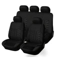 (Full Enclosure) 5-seat Fashion Tire Track Details Car Seat Covers, Suitable for Most 5-seat Models On The Market, Breathable Fabric.