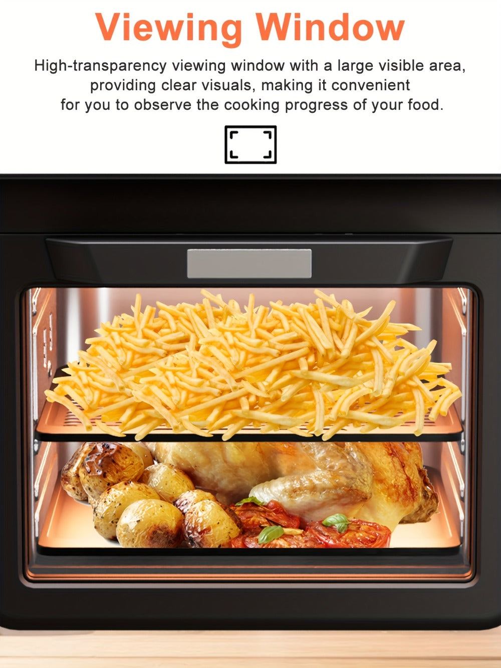 Air Fryer Toaster Oven Combo Extra Large – 12-Quart Countertop Convection Oven with Digital Touchscreen, 12 Preset Functions, Baking, Roasting & Reheating, Family-Sized Meals, Black
