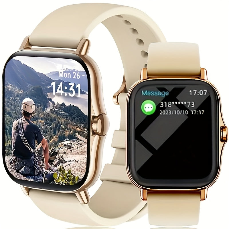 Bluetooth Calling Smartwatch with 1.83" Full Touch Screen, Multiple Sport Modes, Music Control & Sedentary Reminder – Fitness Tracker Watch Compatible with Android & iPhone for Men and Women, Dual Strap